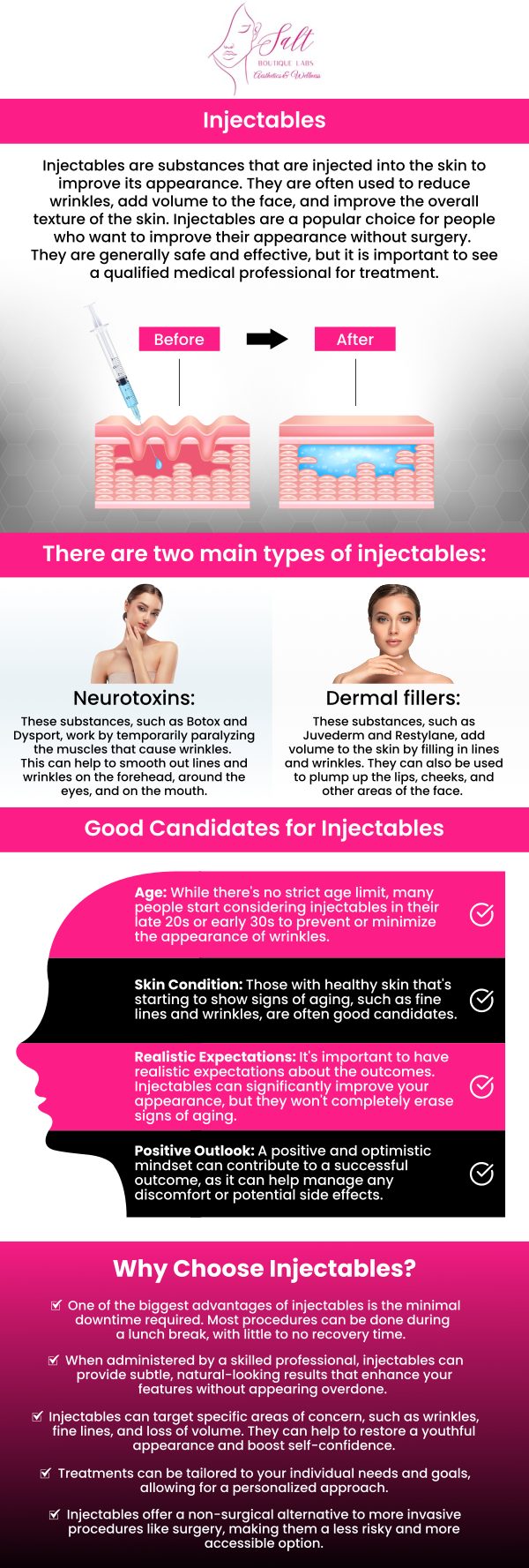 Injectable fillers utilize safe, biocompatible substances to restore volume, smooth out wrinkles, and enhance your facial contours. This innovative treatment can help revitalize your appearance, providing natural-looking results for a more youthful and vibrant look. Safe and minimally invasive, our filler therapy offers a personalized approach to addressing your aesthetic concerns, ensuring a comfortable and effective experience. With the expertise of Dr. Reina Barrett-Baas, DNP, you can trust that you’re in skilled hands throughout the entire process. For more information, feel free to contact us or book an appointment. We are located at 70 East Main Street, Wappingers Falls, NY 12590.